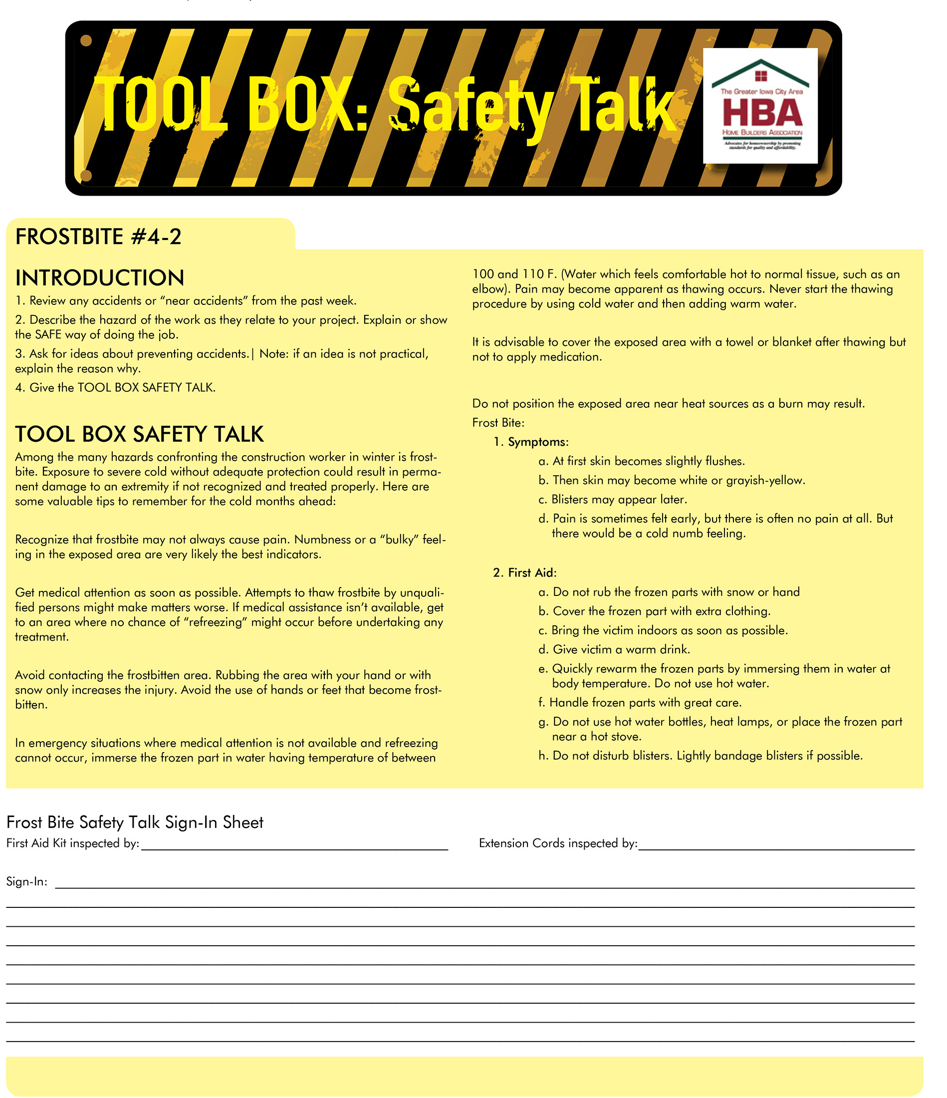 Printable Toolbox Talk Template Printable World Holiday Images And Photos Finder